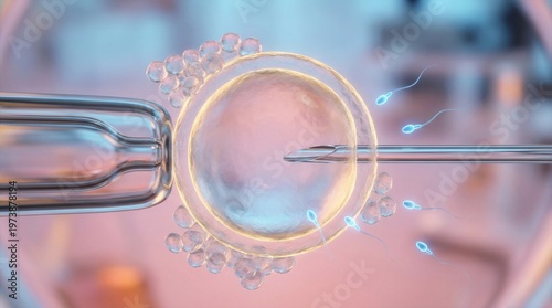Innovative in vitro fertilization procedure highlighting embryo manipulation within laboratory environment