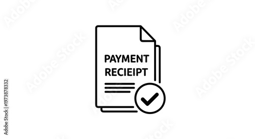 Payment receipt document with checkmark.