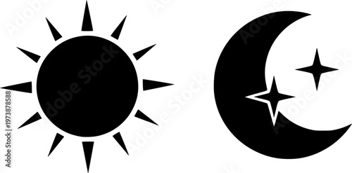 Sun and moon icon set
