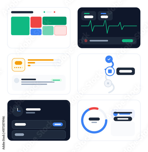 Modern UI UX Dashboard Widgets and Interface Components Set