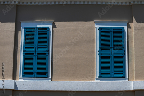 Two windows shades in tropical colors