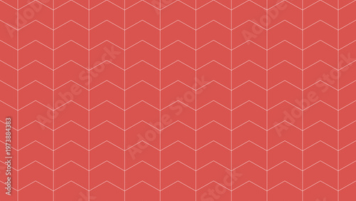 Coral chevron pattern with white lines on a seamless red background texture