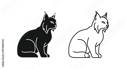 Egyptian Cat Symbols: Anubis & Bastet Iconic Silhouettes Vector