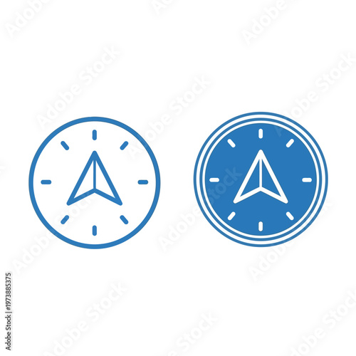 Two stylized compass icons with navigation arrows against a white background. Free Download Two stylized compass icons with navigation arrows against a white background. - GFXLoad