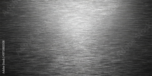 A shiny brushed silver metallic texture featuring a polished stainless steel surface with a gray industrial pattern on an aluminum plate backdrop for a sleek grey alloy material wallpaper