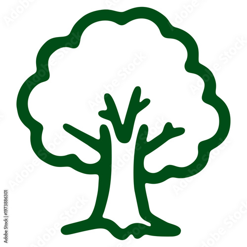 Deciduous Tree Icon For Sustainability And Environmental Conservation Concept Vector Illustration