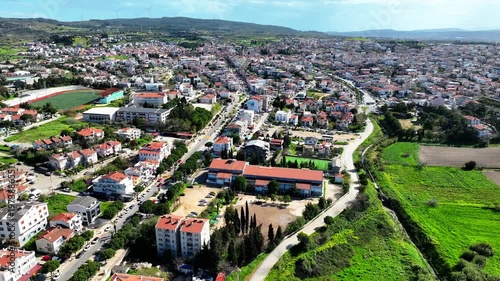 Urla Izmir Turkey Aerial Drone Footage | Town Center, Streets, Houses and Daily Life 4K