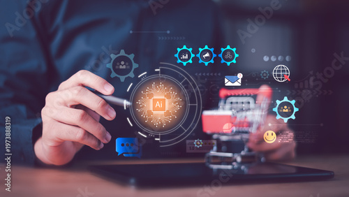 Принти на полотні Ecommerce strategist leverages artificial intelligence platform, automation tool