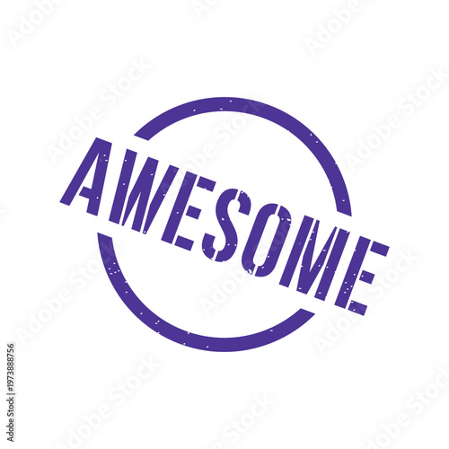 Awesome Letter Stamp, Awesome Letter Round Sign