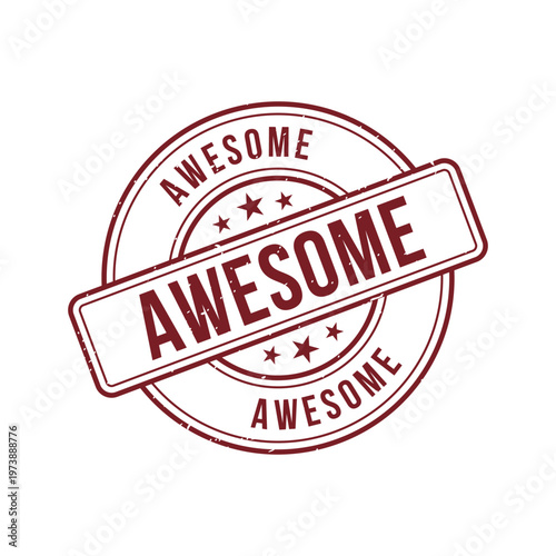 Awesome Letter Stamp, Awesome Letter Round Sign