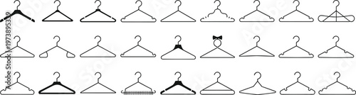 Assortment of Black and White Hanger Icons hangers