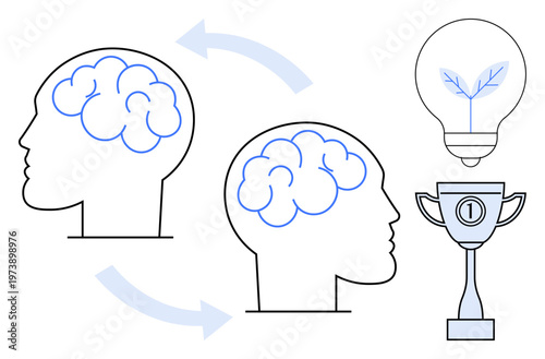Brainstorming concept. Brainstorming improves creative thinking and innovative solutions. Brainstorming drives success and ideas that lead to achievements. For creativity, teamwork, growth mindset