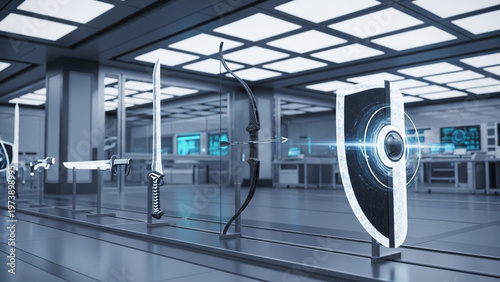 Futuristic Interior Design - A Modern Laboratory with Advanced Technology and Equipment.