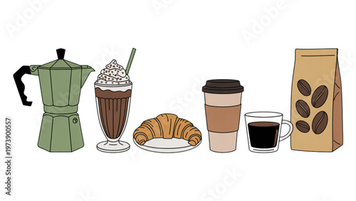 Various colorful glass bottles with caps and spray tops arranged together isolated on transparent background