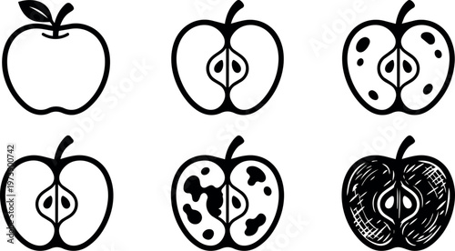 Healthy and rotten apple slices sequence