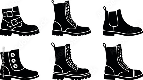 Six different boot styles collection
