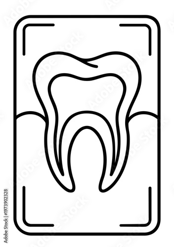 Dental X Ray Tooth Scan Showing Internal Structure and Roots, Diagnostic Imaging Dentistry