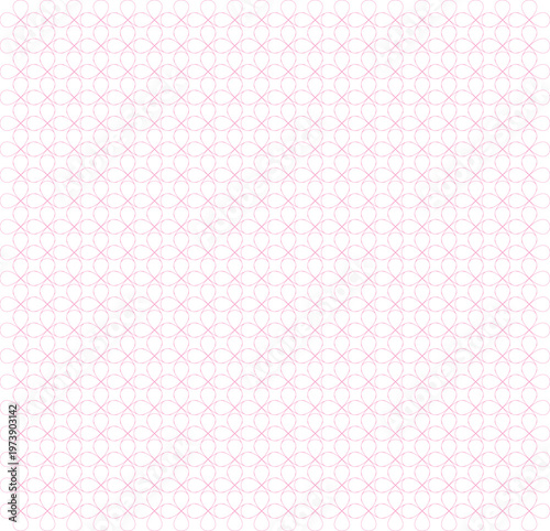 Intricate geometric patterns with pink and black cross motifs on a grid background