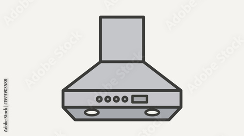 Modern Kitchen Range Hood Icon with Exhaust Fan and Ventilation System for Home Appliance Design Elements