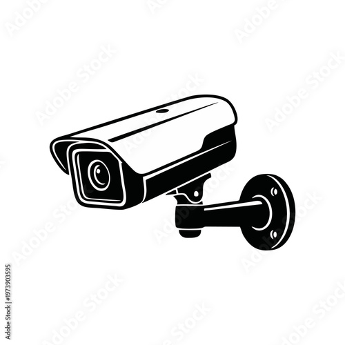 CCTV camera vector icon silhouette