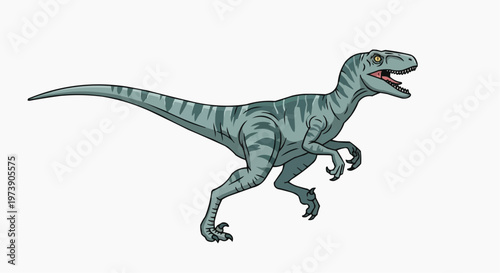 A fierce dinosaur illustration in action, showcasing its powerful form. The image captures the essence of this prehistoric reptile, perfect for educational or creative projects.