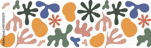 Abstract organic shapes in muted colors pattern background