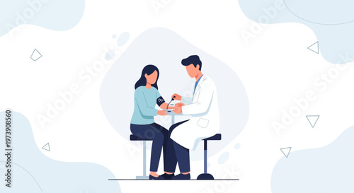 Doctor measuring patient's blood pressure, medical check-up, healthcare concept