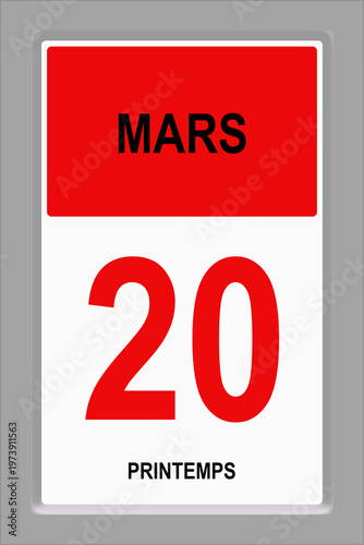 Ephéméride du Jour. 20 mars. Printemps. 
