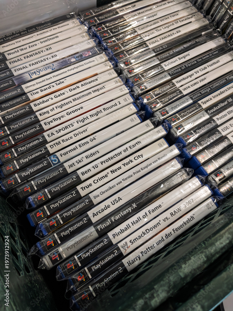 Fototapeta premium Collection of Classic PlayStation 2 Video Game Discs