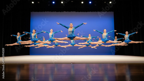 Dynamic Dance Ensemble - A Captivating Performance of Grace and Precision in Motion.