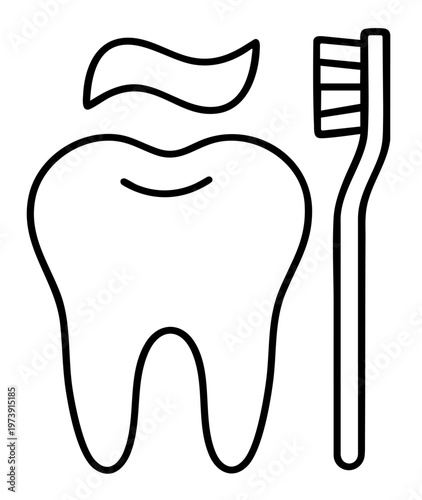 Daily tooth brushing with toothbrush and toothpaste, oral hygiene routine for plaque removal and caries prevention