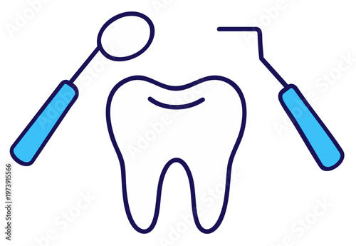 Dental examination with mirror and probe — dentist checking tooth enamel and detecting hidden problems, oral diagnostics