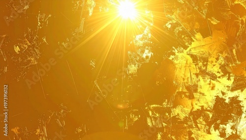Goldenes Sonnenlicht bricht durch herbstliche Blätter und erzeugt eine warme, strahlende Atmosphäre mit hellem Lichtschein.
