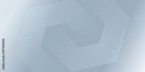 Abstract hexagon lines on gray background. Geometric stripe line art