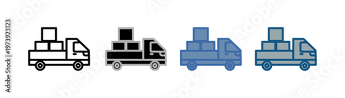 
Pickup truck multiple style collection with freight transport design