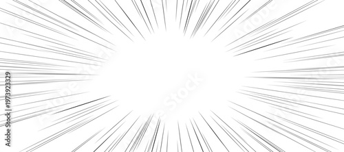 モノクロの集中線の背景イラスト 効果線