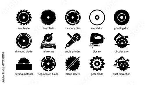 Collection of various saw blades and cutting discs for industrial and diy use