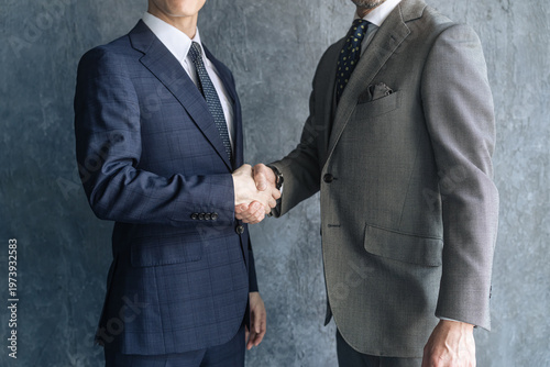 Konstfotografi 握手する男性ビジネスパーソンのグループ