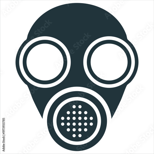 Respiratory Protection Device Icon Vector Art For Military Or Survival Graphics
