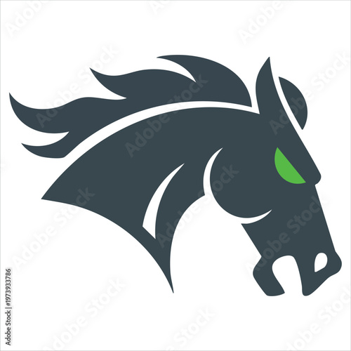 Fierce Stallion Face Emblem With Aggressive Expression Vector Art For Apparel Design