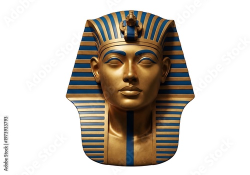 Golden Mask of Tutankhamun - Ancient Egyptian Pharaohs Burial Mask.