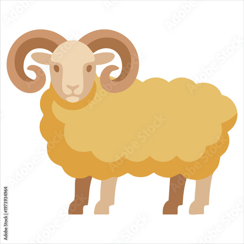 Ewe Head On Simple Vector Illustration For Childrens Books And Rural Themes