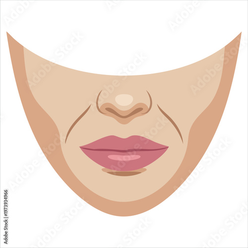 Facial Wrinkle Problem Laugh Lines Illustration For Skincare And Anti Aging Graphics