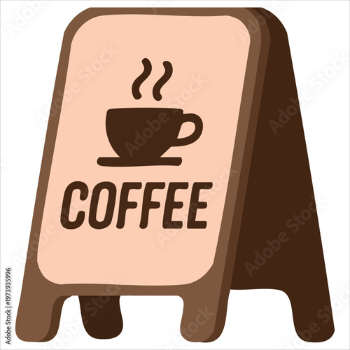 Promotional Display Board For Beverage Establishment Flat Vector Art For Business Graphics