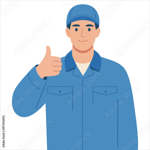 Illustration Of A Working Person In Work Clothes Vector For Labor And Occupation Graphics