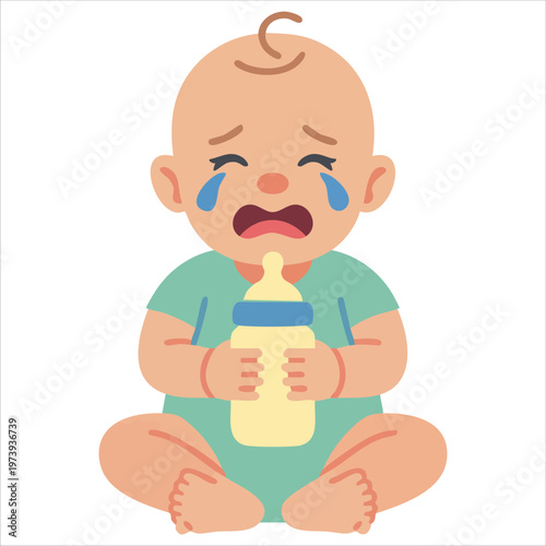 Cartoon Cry Baby Character Vector For Sadness And Emotional Expression Graphics
