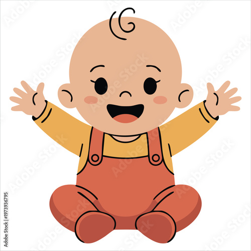 Distressed Little One Sobbing Vector For Feelings And Baby Related Content