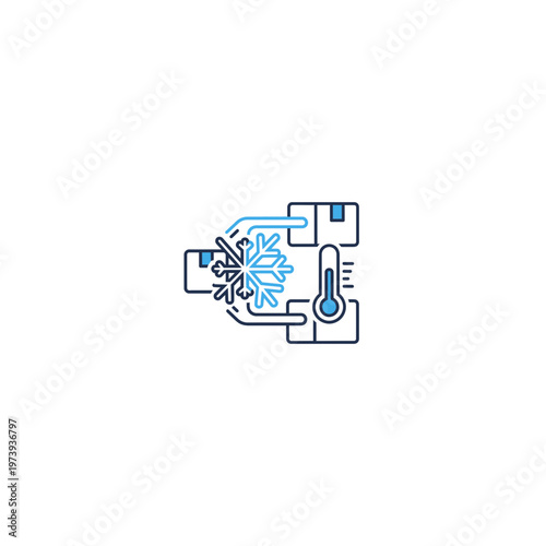 Refrigerated transport and temperature sensitive delivery icon