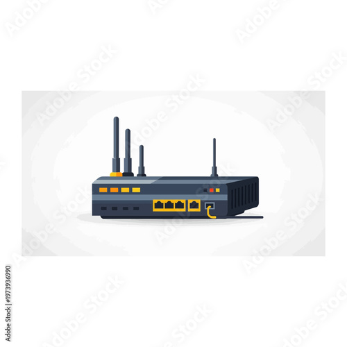 Modern network router with wired ethernet connection