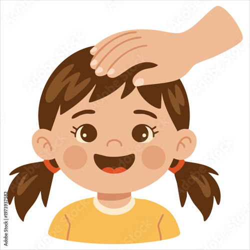 Comforting Gesture Depicting Mother Offering Reassurance Through Soft Touch Interaction